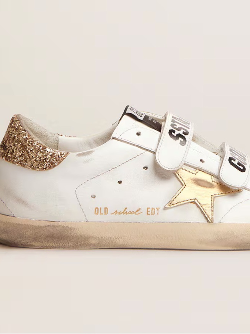 Women's Old School with gold star in laminated leather